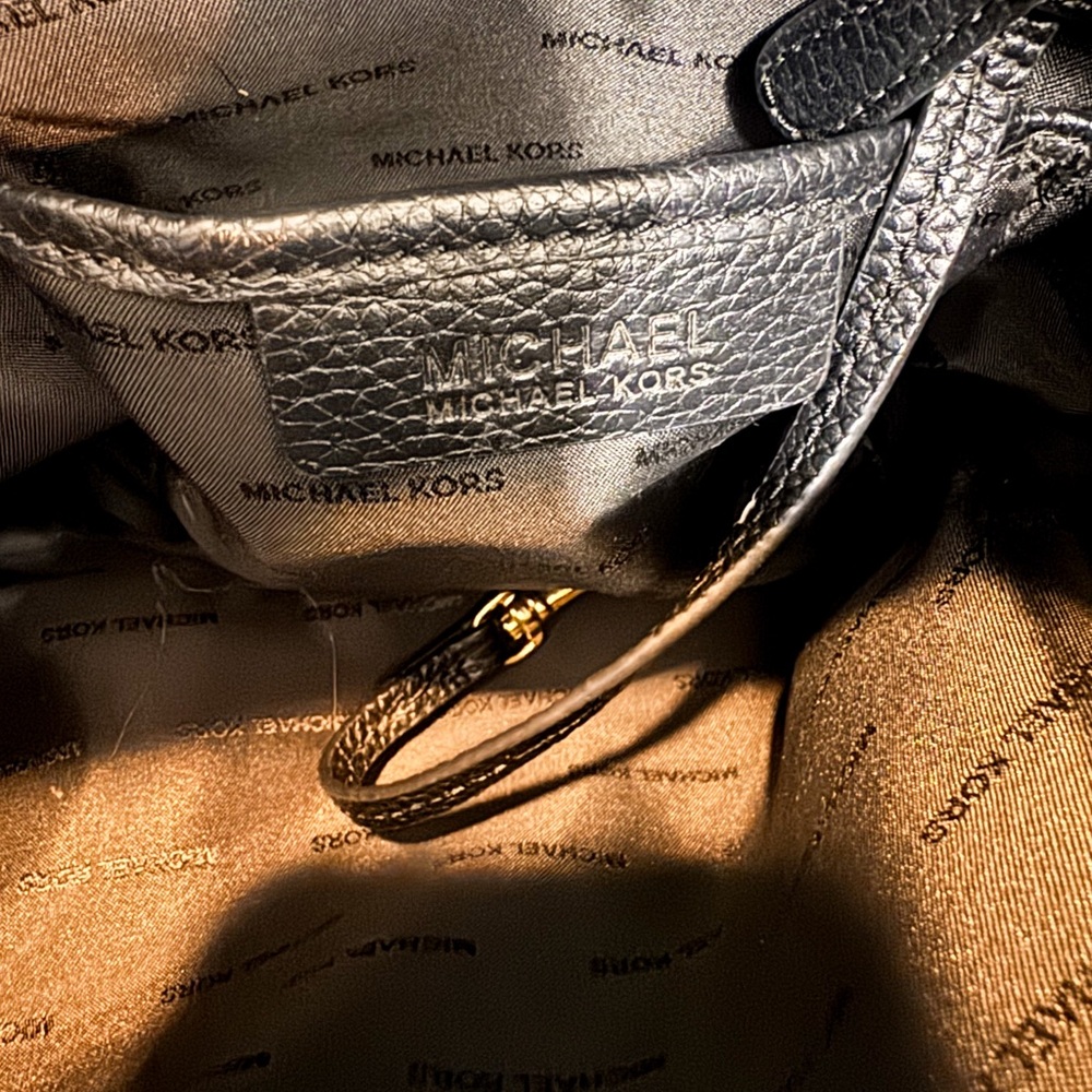 Michael Kors Black Shoulder Bag with Gold Accents - Picture 8 of 8